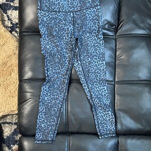 Blue Leopard Print Leggings